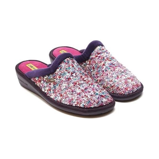Nordikas - scarpe da casa donna top line avignon - pantunfle antiscivolo realizzate in spagna con suola in memoria, zaffiro, 39 eu