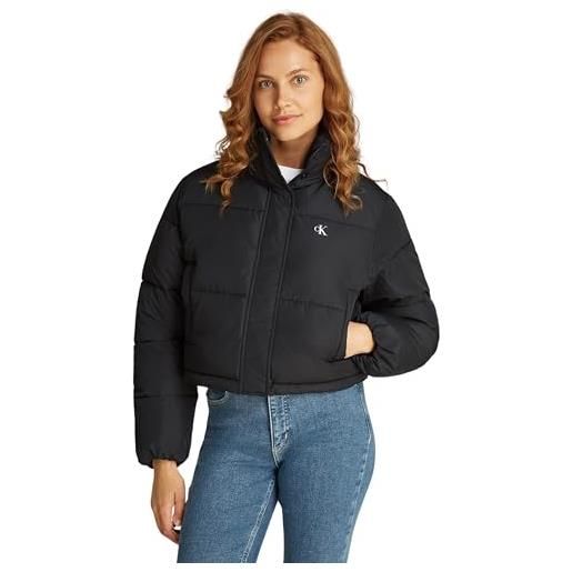 Calvin Klein donna piumino matte puffer cropped fit, nero (ck black), xl