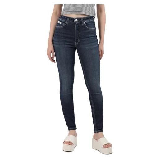 Calvin Klein donna jeans high rise ankle skinny fit, blu (denim dark), 27w