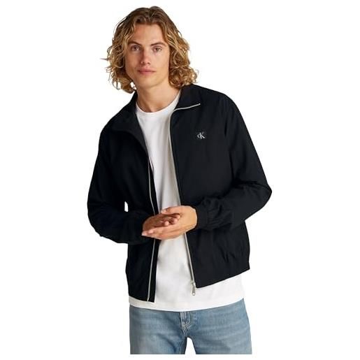 Calvin Klein uomo giacca a vento crisp cotton harrington leggera, nero (ck black), m