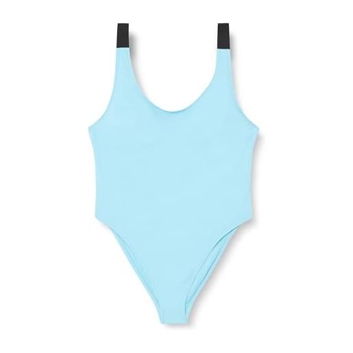 Calvin Klein donna costume da bagno scoop back one piece nylon scollatura sulla schiena, blu (blue punch), xl