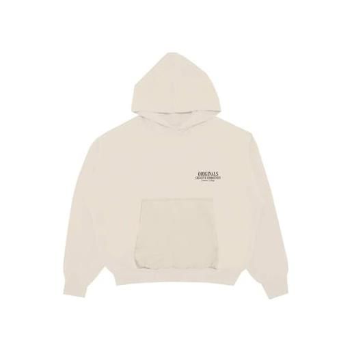JACK & JONES jorroxbury back sweat hood ln - felpa da uomo, bianco antico, s