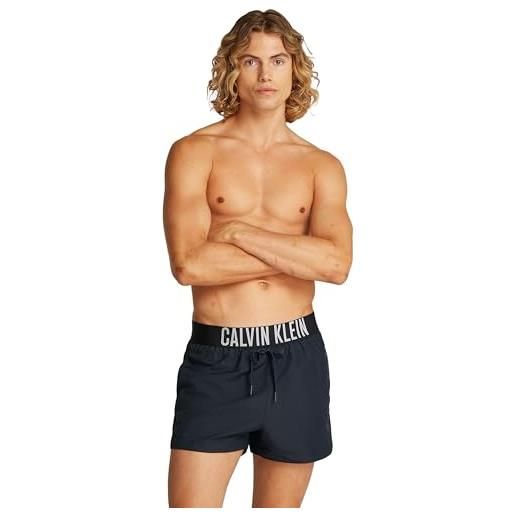Calvin Klein uomo pantaloncino da bagno short con fascia con logo, blu (dark sapphire), l