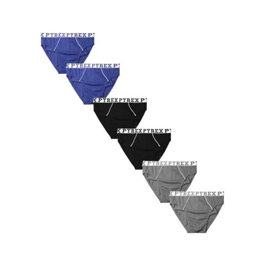 Pyrex slip ragazzo cotone elasticizzato pacco da 6pz, art. 25301 assortito 11-12 anni