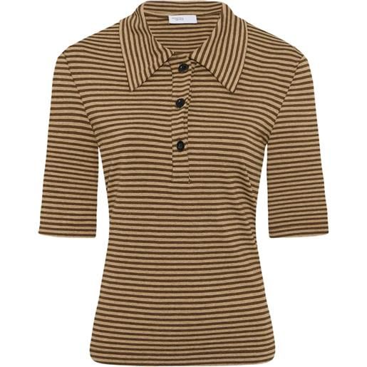 Rosetta Getty polo a righe a maniche corte - toni neutri