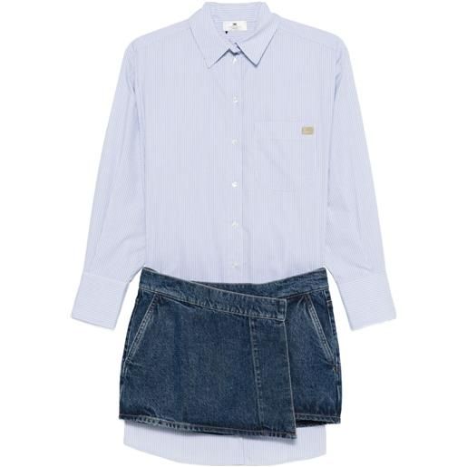 Elisabetta Franchi abito corto denim - blu