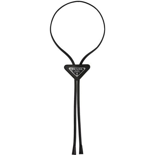 Prada cravatta bolo in pelle saffiano - nero