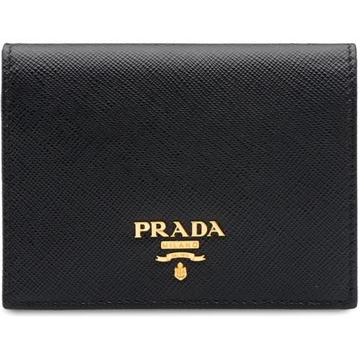Prada portafoglio con placca logo - nero