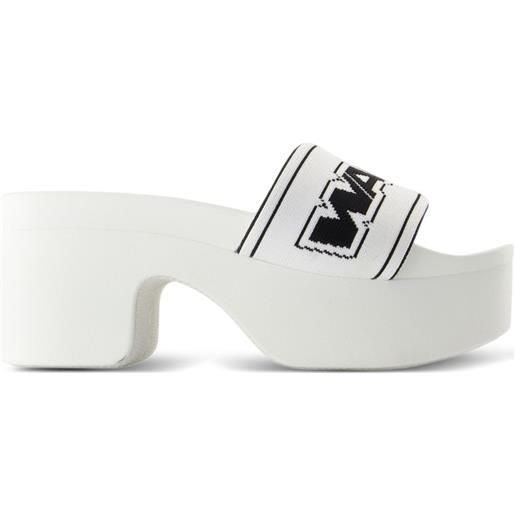 Alexander Wang sandali con plateau e logo - bianco