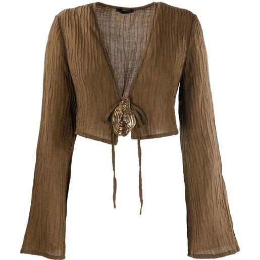 Hamoulet blusa hadar con maniche a campana - verde