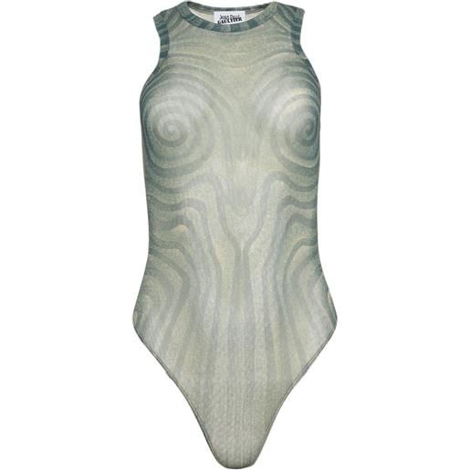 Jean Paul Gaultier body con stampa - blu