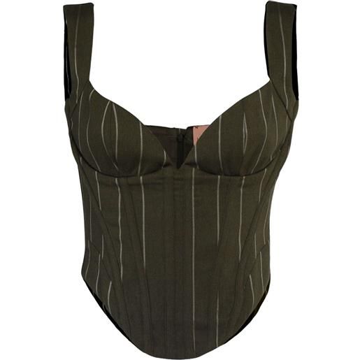 La Semaine corsetto gessato - verde