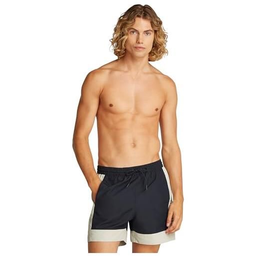 Calvin Klein uomo pantaloncino da bagno medium drawstring con logo, blu (dark sapphire), m