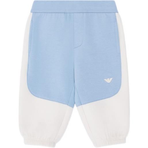 Emporio Armani Kids pantaloni con logo goffrato - blu