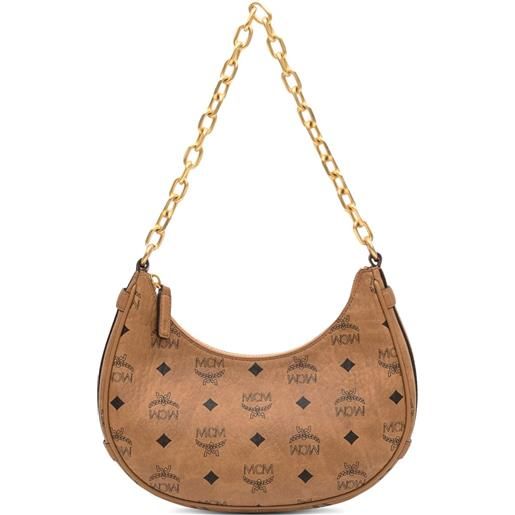 MCM borsa aren piccola con monogramma - marrone
