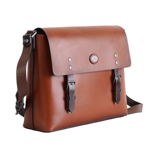 The Bridge messenger 053631au uomo 100% pelle brandy
