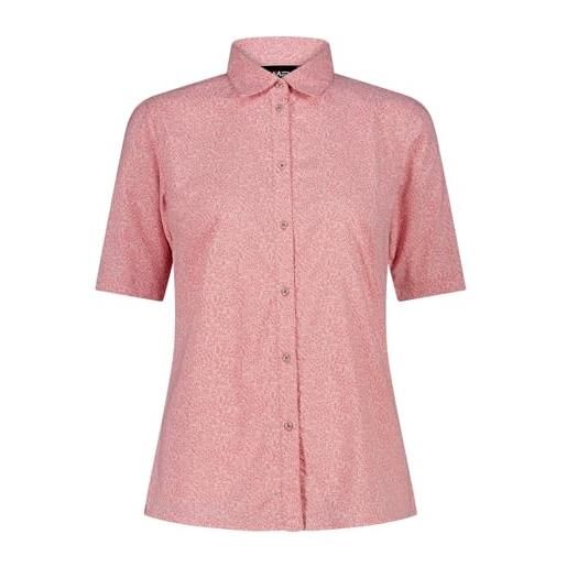 CMP - camicia fantasia a maniche 3/4 stretch da donna, rose-orchidea, xxl