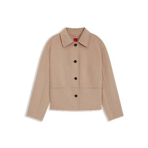 HUGO giacca relaxed fit con bottoni sulla parte anteriore, beige