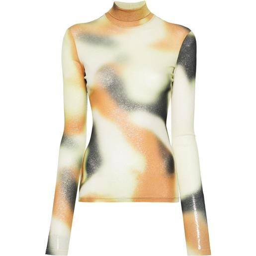 Nanushka top con stampa graffiti - giallo