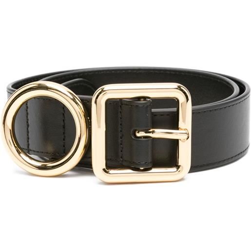 Jacquemus cintura in pelle con fibbia doppia - nero
