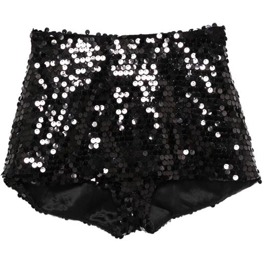 Xenia Magera shorts con paillettes - nero