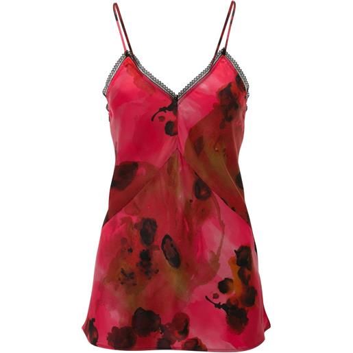 Victoria Beckham abito lungo con stampa a fiori - rosa