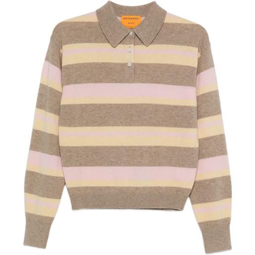 Guest In Residence polo a righe - marrone