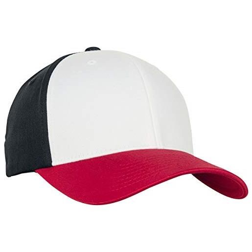 Flexfit 3-tone baseball cap, red/white/black, l/xl