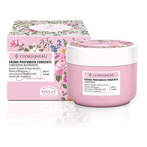 Helan, cuor di petali, iconica, crema corpo profumata donna, idratante e nutriente per la pelle del corpo dopo la doccia, con olio di mandorle dolci e vitamina e, 200 ml - made in italy
