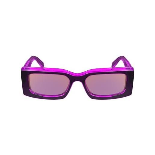 Calvin klein jeans unisex adult sunglasses ckj24604s - grey/fuchsia with solid pink flash lens