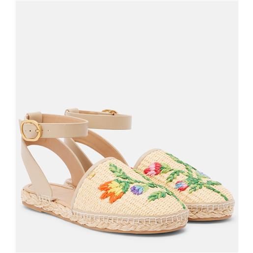 Valentino Garavani espadrillas bribri in rafia con ricamo