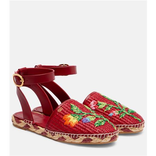 Valentino Garavani espadrillas bribri in rafia e pelle