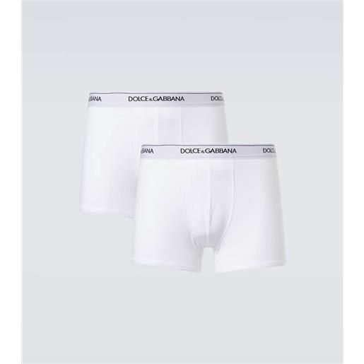 Dolce&Gabbana set di 2 boxer in misto cotone con logo
