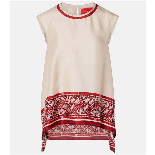 La DoubleJ top san carlo in twill di seta con stampa