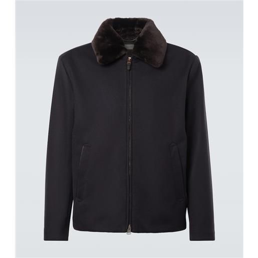 Canali giacca in cashmere con shearling