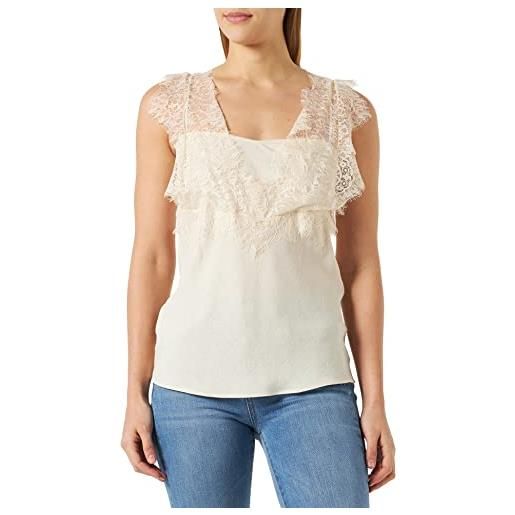 Pinko talesia top crepe de chine jac canottiera alla moda, n96_rosa fumo bianco, 42 donna