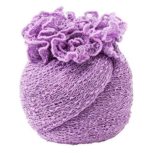 Controcorrente vialescarpe - il ponchetto lilla- maxi scialle in tessuto rayon, morbido, semitrasparente dalla texture leggera e retata. Bordi ondulati. Donna. Lilla. Tg. Uni