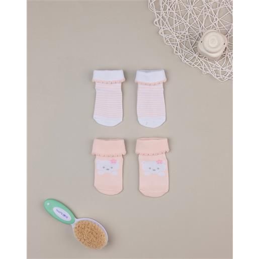 Prénatal pack 2 calze neonata orsetta e righe
