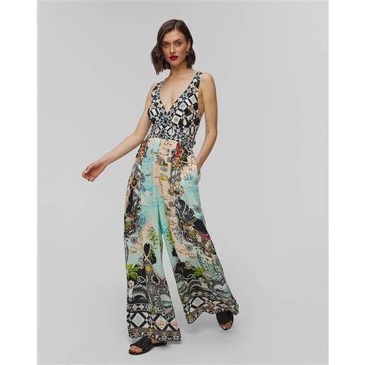 Camilla tuta in seta da donna Camilla halterneck folk afloat