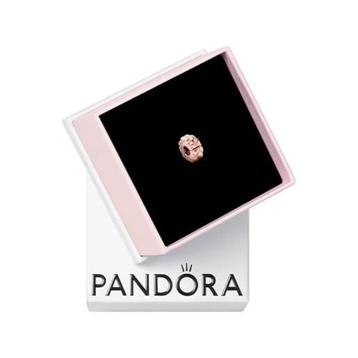 PANDORA clip moments con motivo borchiato placcato in oro rosa 14k con impugnatura in silicone