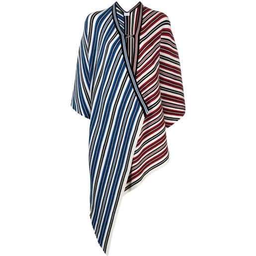 Ferragamo poncho a righe - rosso