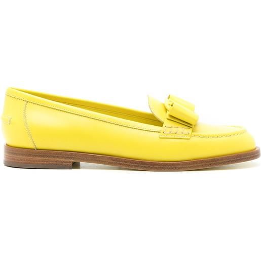 Ferragamo mocassini viva con fiocco - giallo