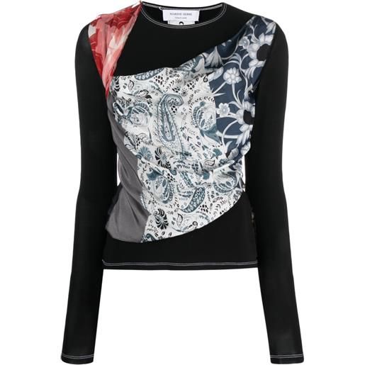 Marine Serre t-shirt a maniche lunghe - nero