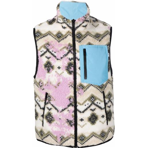 MSGM gilet reversibile con zip - toni neutri