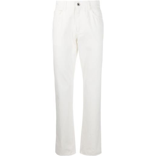 Ferragamo jeans dritti con applicazione - bianco