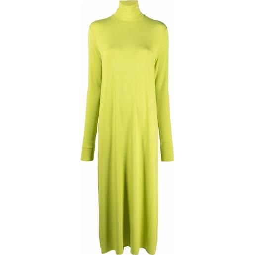 Raf Simons abito midi a collo alto - verde