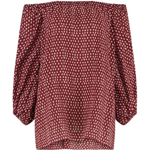 Marinella Piccinno tunica con spalle scoperte - rosso