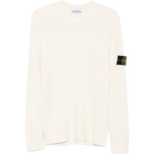 Stone Island maglione a coste con applicazione - toni neutri