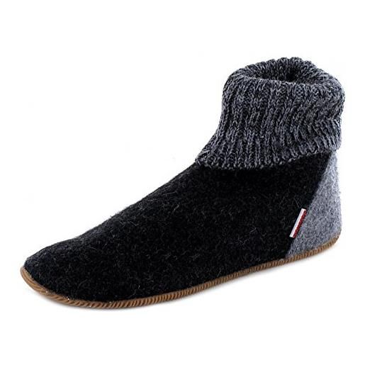 Giesswein wildpoldsried - pantofole a stivaletto unisex bambini, grigio (anthrazit), 33 eu