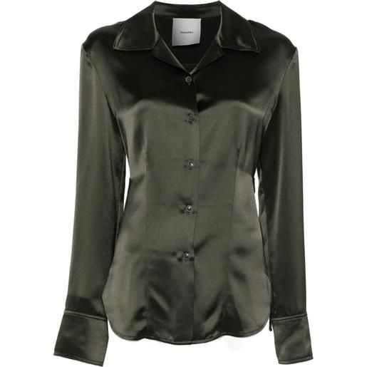 Nanushka camicia aderente nathalie - verde